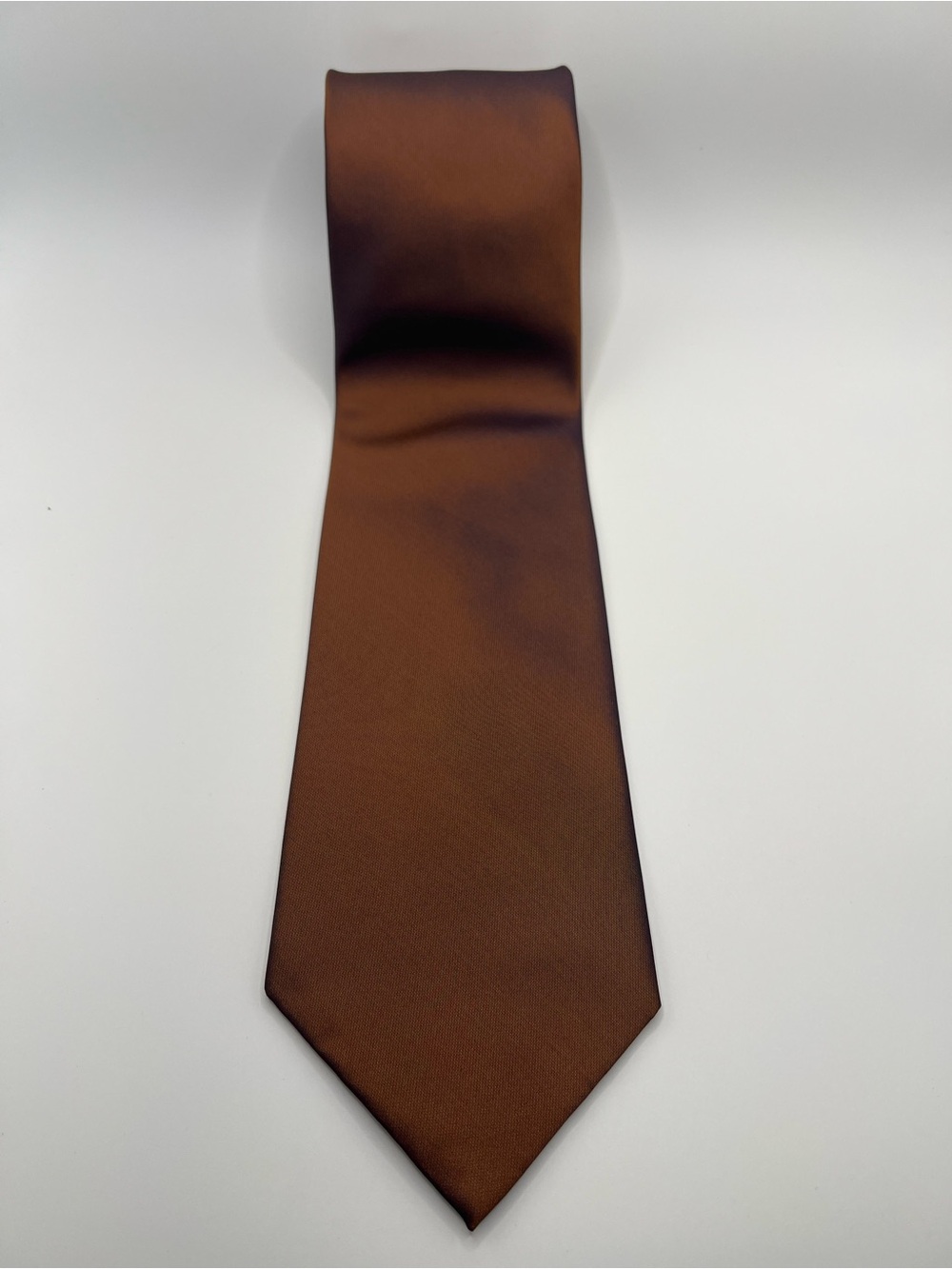 ✨003: Simon Chang Solid Iridescent Copper Rust Silk Tie